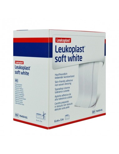 Aposito adhesivo Leukoplast Soft White de 6 cm x 5 metros. Iberomed