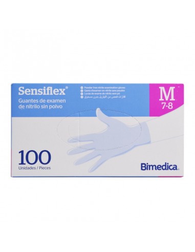 Guante de Nitrilo sin polvo Sensiflex. Bimedica. Dispensador 100uds. Iberomed