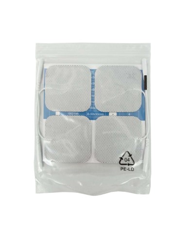 Electrodos adhesivos con cable para TENS y EMS 50 x 50mm. 4 uds. Iberomed